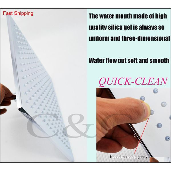 

12 inch, square chrome overhead led rainfall show jllbho sinabag