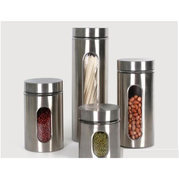 

kitchen stainless steel storage tanks visible glass sealed cans tea food storage bottles storage containers xzs 002 bwe50