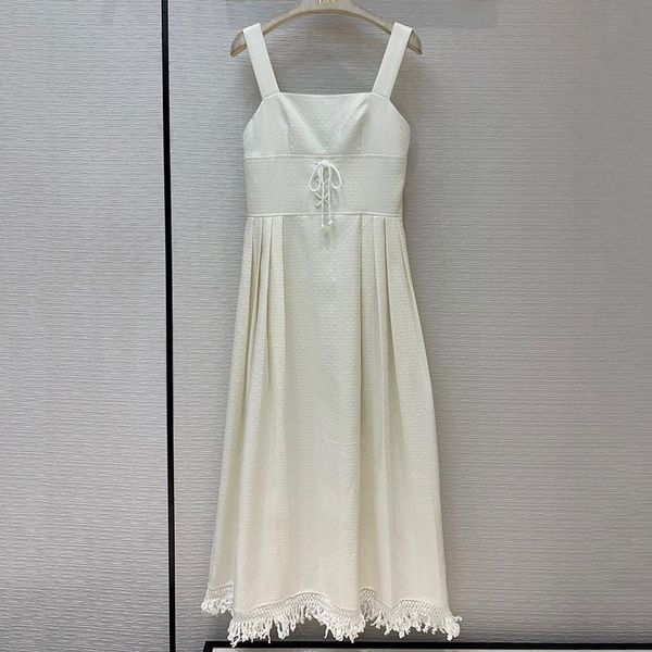 

casual dresses white long dress spring spaghetti strap brand 2021 fashion tassel female, Black;gray