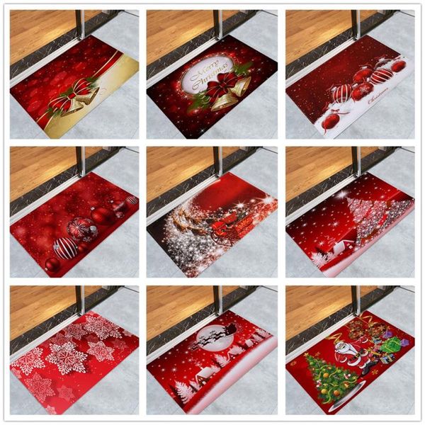 

christmas pattern kitchen mat bedroom entrance doormat living room carpet 3d home floor decoration bathroom non-slip rug 40x60cm