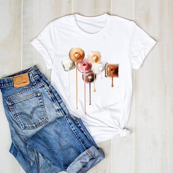 

women print casual paint bottle girl 3d color lady graphict ladies clothes tee female tshirt womens shirt clothing t-shirt, White