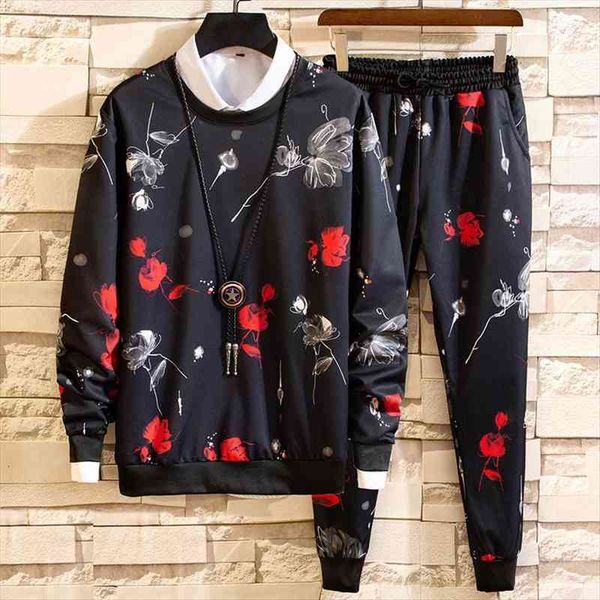 

t-shirt trousers spring suit men a set man t-shirts mens of casual fashion t-shirts men size -4xl, Gray