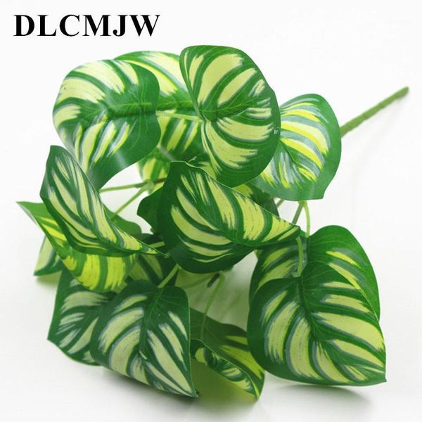 

decorative flowers & wreaths 1pcs artificial plants green grass plastic plant wall garden home decoration fake leaves green1