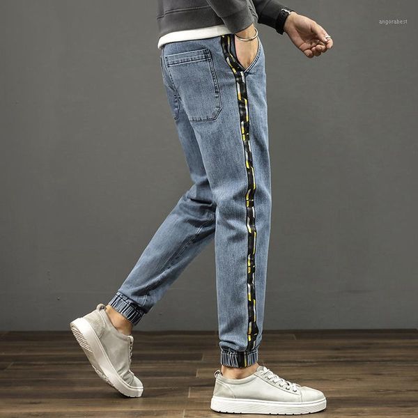 

new black blue haroun pants high elastic jeans are male1