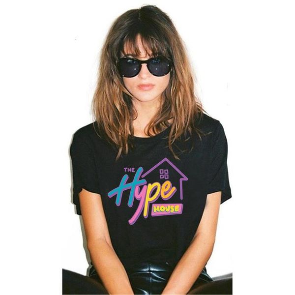 

graphic tees women shirt hype house t shirt 90s vintage ulzzang short sleeve tee female korean clothes camisas mujer, White