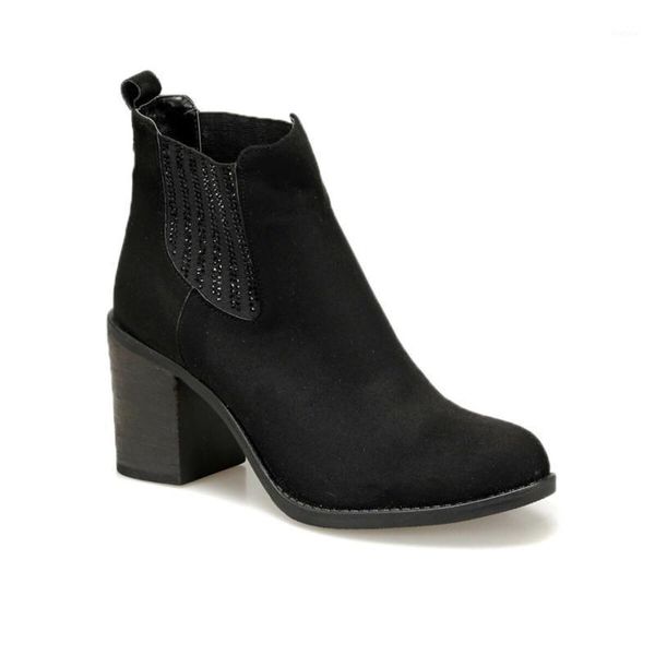 

flo bello85z suede black women boots butigo1