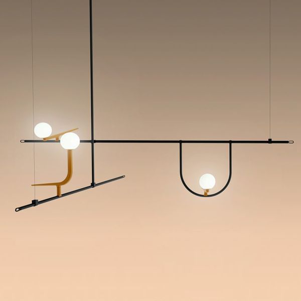

nordic designer bird chandelier lighting metal glass shades suspension light molecular line led pendant lamp lighting fixtures