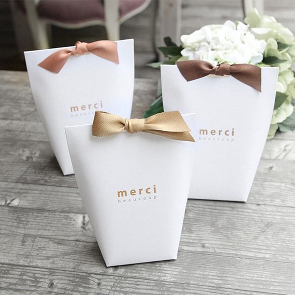 

wgy1birthiday party thank you merci wedding wrap gift favours bags handmade item bag candy jewelry necktie packaging foldabl