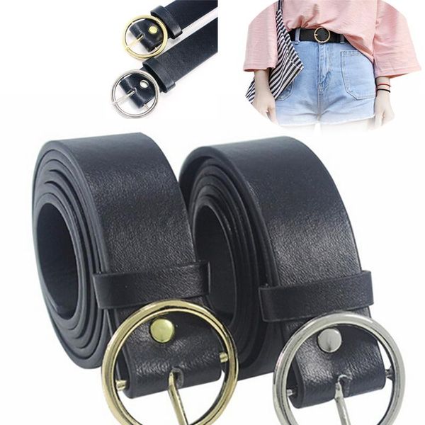 

belts fashion accessories punk belt round metal circle designer brand o ring leather for women, Black;brown