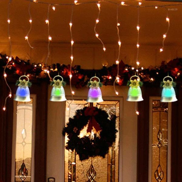 

2pcs christmas bells rgb light with music led lights christmas tree pendant party supplies decorations for tree1