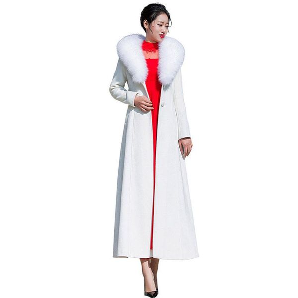 

winter women woolen coat 2020 new large size long fashionable slim temperament women's woolen coat outerwear jk238, Black