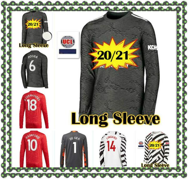 

20 21 mancheste soccer jersey shorts 2020 2021 человек юнайтед с длинным рукавом футбольные наборы united pogba rashford maritial футбол шор, Black;yellow