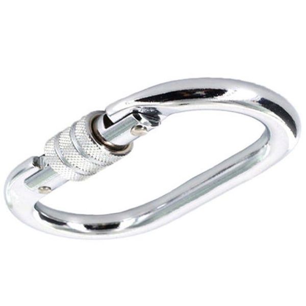 

carbon steel climbing carabiner screw lock hiking rope hook clip for 25kn safe and stable suitable for rock jllxod