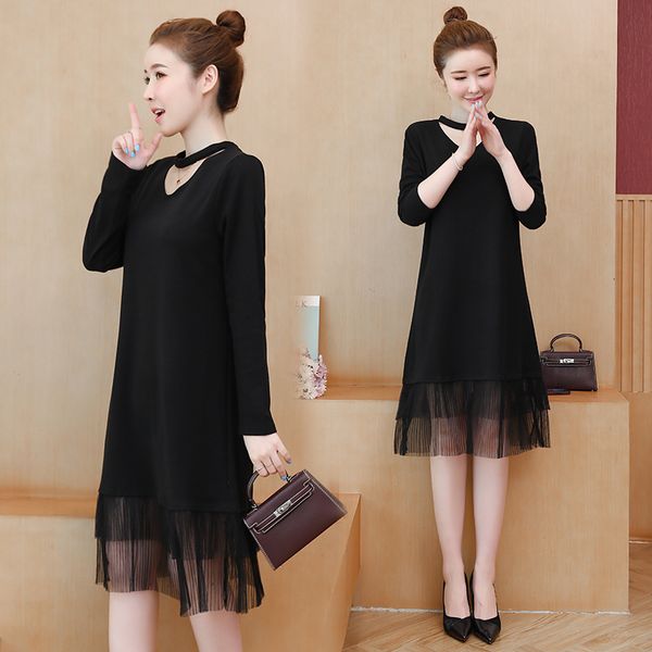 

womens large plus size xl-5xl dressed as fat blushes autumn sleeves woman wear clothes pud0, Black;gray