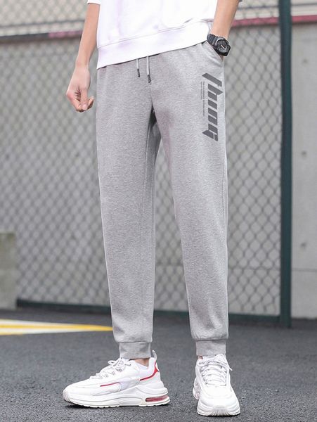 

men letter graphic sweatpants q5j0#, Black