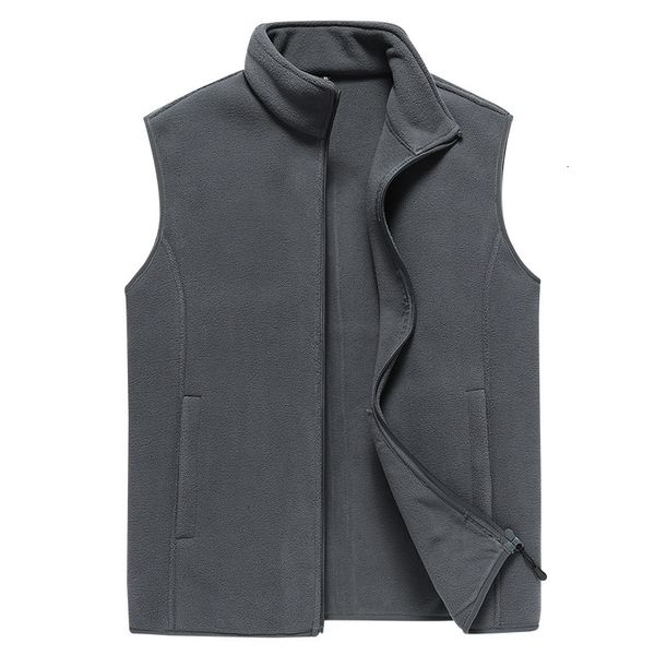 

fall and winter sleeveless vest outdoor sports fleece men's jacket, Black;white