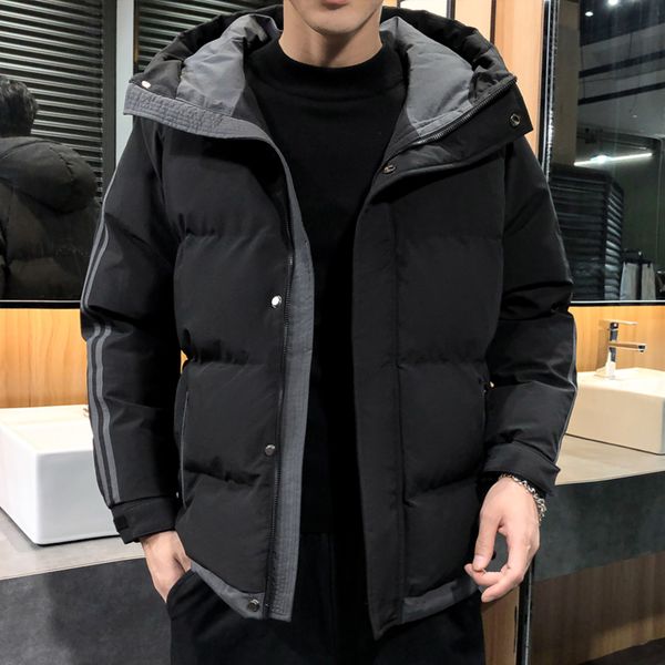

winter warm thick hooded coat bomber men's jacket, Black