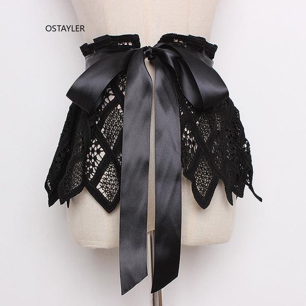 

high end lace ribbon bandage dress belts white black korean fashion slim corset waist belts high wide women lace corset, Black;brown