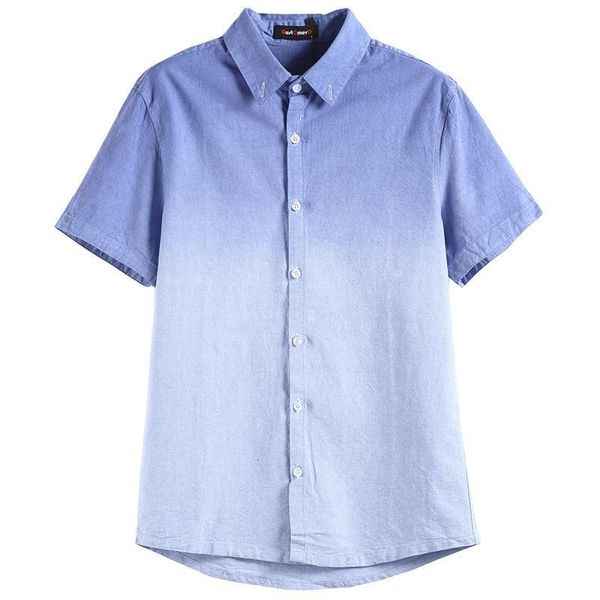 

2020 summer brand clearance 100% cotton shirt men gradient color casual social business mens dress shirts slim fit male shirt, White;black