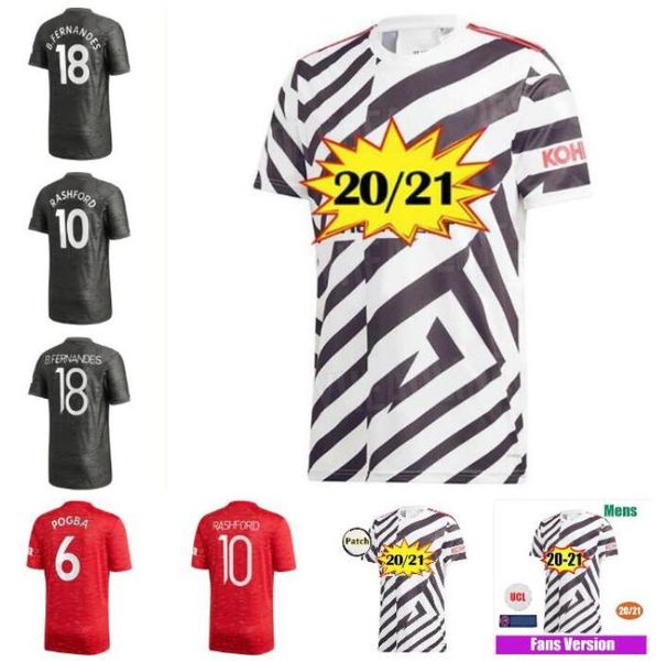 

manchester man 2021 fernandes van de beek greenwood rashford soccer jersey martial football shirt 20 21 kids kit uniforms, Black;yellow