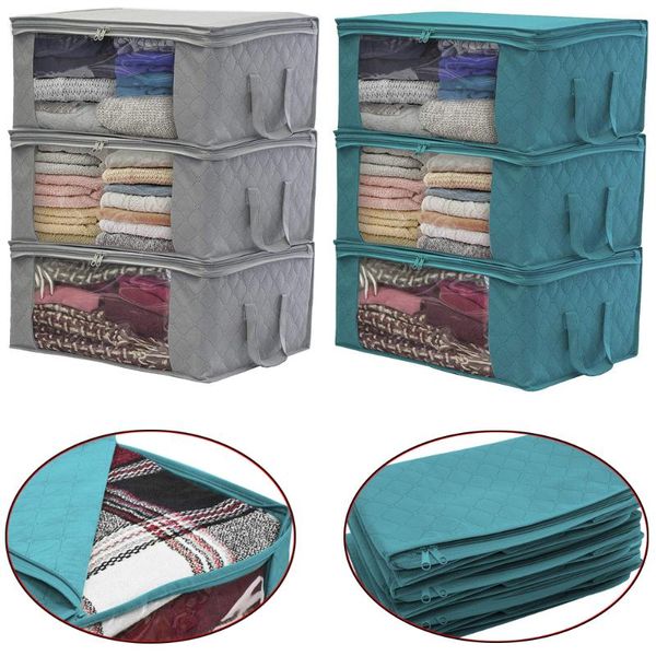 

storage bags home foldable anti-dust space saver closet high capacity portable wardrobe clothes container accessories