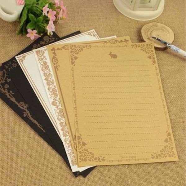 

8 pcs set european vintage style writing letter paper love kraft letters good quality culture stationery office school supplies wmtdpr