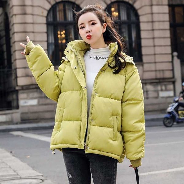 

winter coat women fashion autumn jacket women cotton parka outwear hooded solid female jacket coat 201014, Black