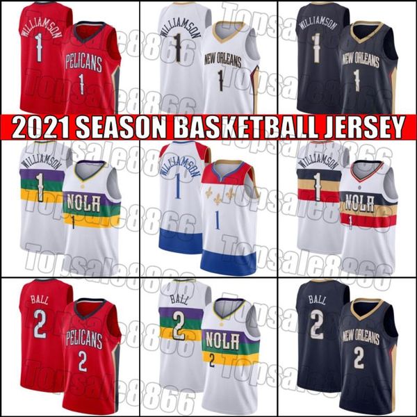 

new orleans pelicans jersey zion 1 basketball williamson jersey lonzo 2 ball jerseys city edition jersey fghmb, Black;red