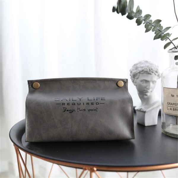 

tissue boxes & napkins retro leather box 3d letter napkin container home car office el towel kitchen storage decoration 1pcs