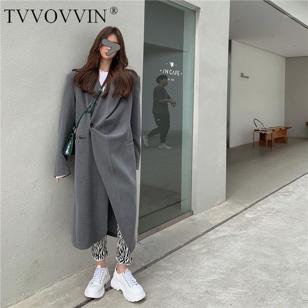 

tvvovvin trench coat women irregular vintage long winter coat women loose casual gray long windbreaker fashion r4j51, Tan;black