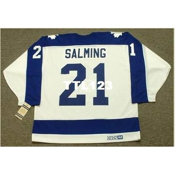 

mens #21 borje salming toronto maple leafs 1978 ccm vintage hockey jersey or custom any name or number retro jersey, Black