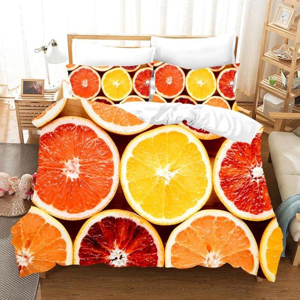 

bedding sets fruit pattern 3pcs/set set sheet children room bed pillow case