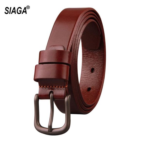 

new designer women's belts solid cowhide leather brand female pin buckles metal fancy vintage for jeans 2.8cm fco040, Black;brown