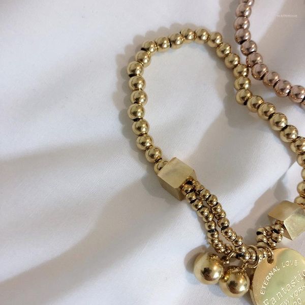 

A-18 Fashion Gold Color Charm Letter Bracelet For Women Simple DIY Handmade Word Bracelets & Bangles Boho Anklets Jewelry Wholes1, Black