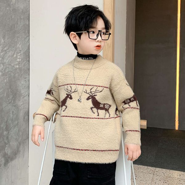 

winter and boys' autumn sweater, pullover, clothing, 2020 korean version, chine universi children's new year, adjw, Blue