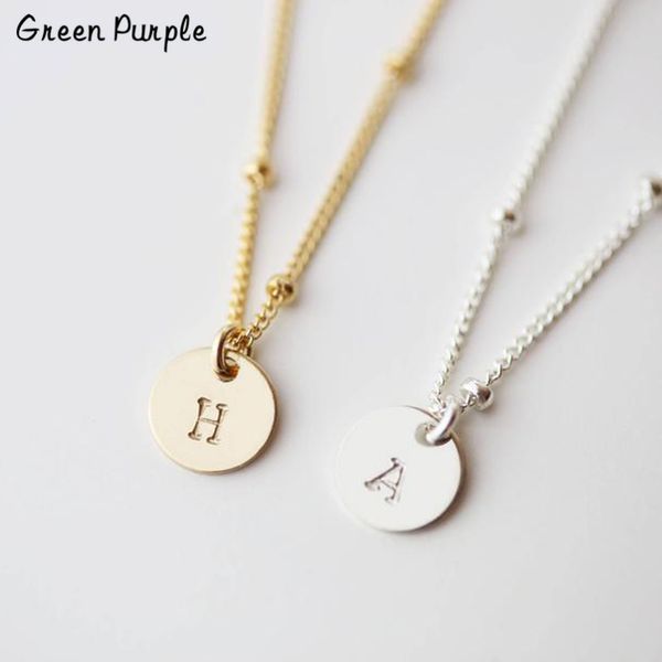 

925 silver coins necklace initial pendants handmade jewelry letter name chocker boho kolye necklace women q0531