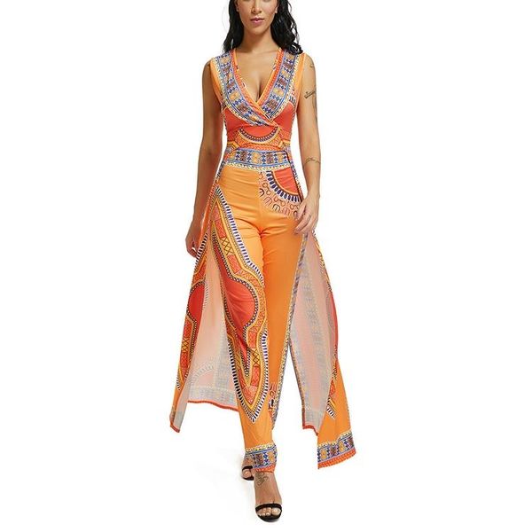 

2 pcs african dresses for women autumn positioning printing ethnic pants sizexl, Black;pink