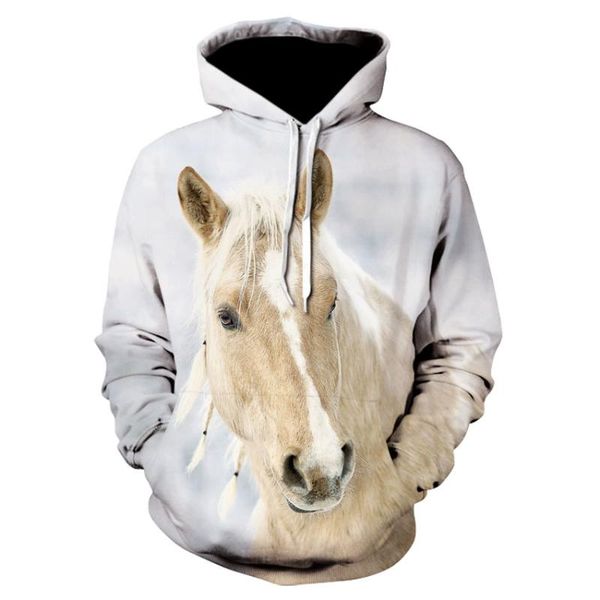 

2021 sweatshirt men women 3d hoodies print brown horse animal pattern pullover casual creative oversized hoodies, Black