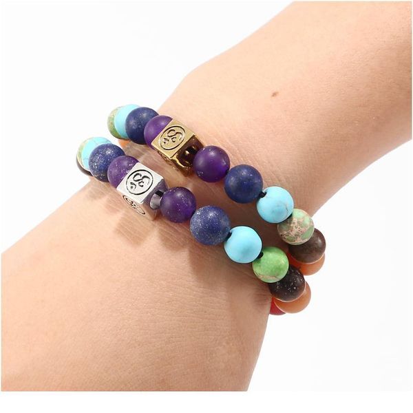 

square life tree spirit pendulum 8mm beads bracelet natural stone 7 chakra yoga braided bracelet for women men jewelry jllzpv, Black