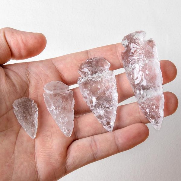 

1pc raw stone arrow white crystal good luck quartz healing point chakra material accessories qylykl, Black