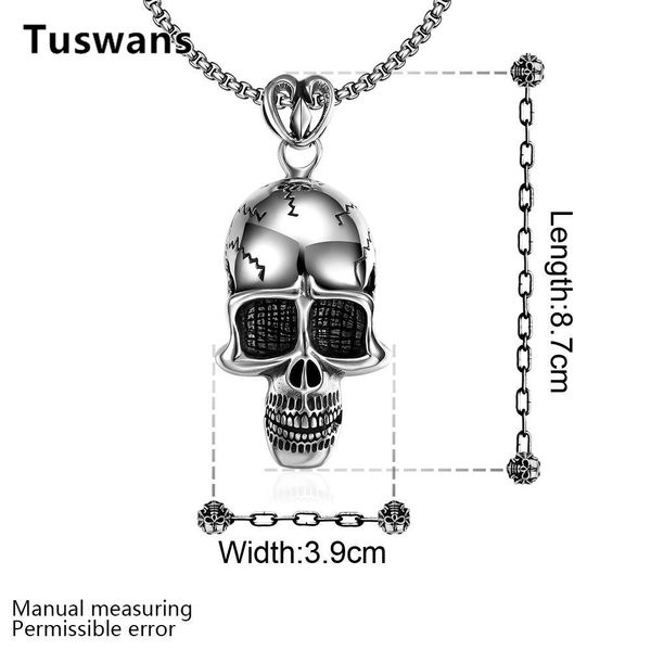 

мужские 316l из нержавеющей стали череп череп ожерелья популярные рок панк готический байкер скелет ожерелье для мужчин ювелирные изделия jl, Bronze;silver