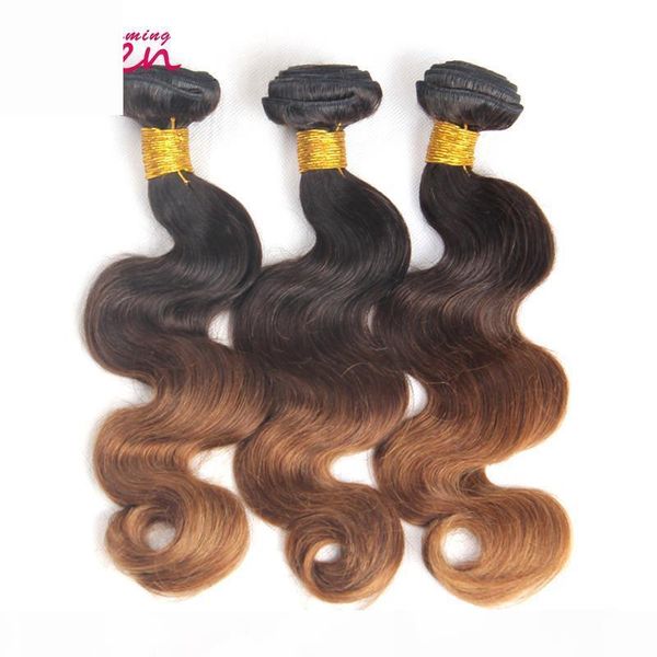 

brazilian body wave human hair extensions #t1b 30 color brazilian virgin human hair bundles 3 pcs ombre hair weave, Black