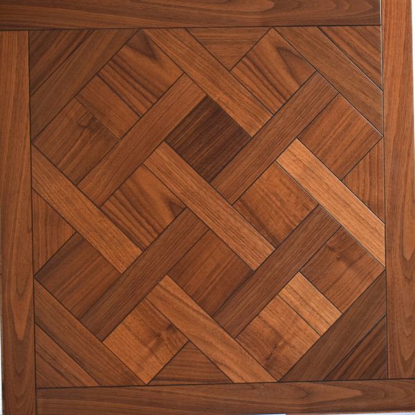 Walnut Versalhes Wood Floor Sala de madeira Tapetes de madeira de madeira Decoração de decalque escuro Tampa de mobília de madeira Medalhão de parede Medalhão Painéis de piso embutidos