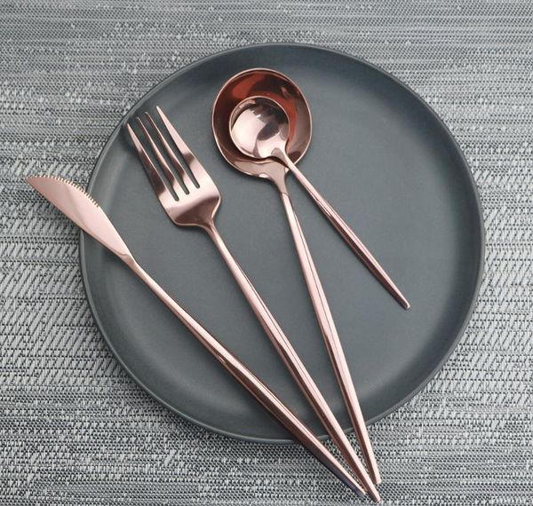 

24pcs/set black gold dinnerware cutlery set dessert fork flatware set 18/10 stainless stee kitchen tab jllgts trustbde