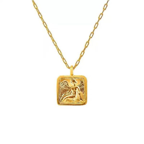 

pendant necklaces french fashion necklace designer's work trendsetter square gold filled bird coin choker, Silver