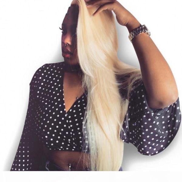 

brazilian straight blonde 613 wig full lace human hair wig virgin transparent lace front wig 130% density pre plucked hairline, Black;brown