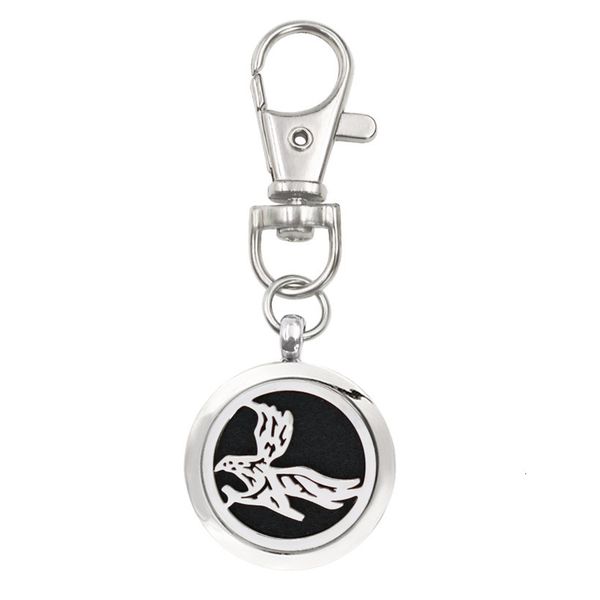 

essential more aroma options oil key diffuser chain perfume locket with lobster clasp keychain keyring 5pcs pads color r, Slivery;golden