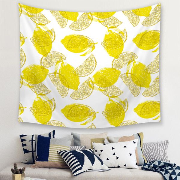

фрукты лимон гобелен гобелен эстетическая trippy хиппи гобелены пляжное полотенце шали throw лист home decor room