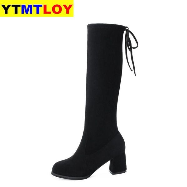 

women shoes woman winter pumps ladies size 34-40 chunky high heels elegant wedding, Black