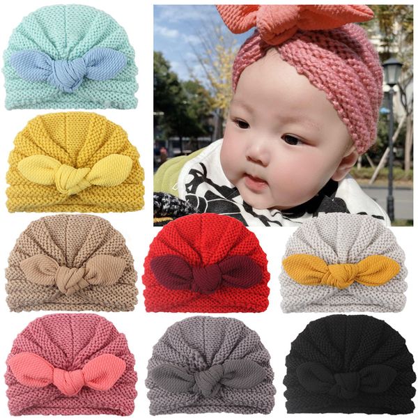 

children's hat wool knitted hat autumn winter new baby corn ear rabbit ear cap for boys and girls, Yellow